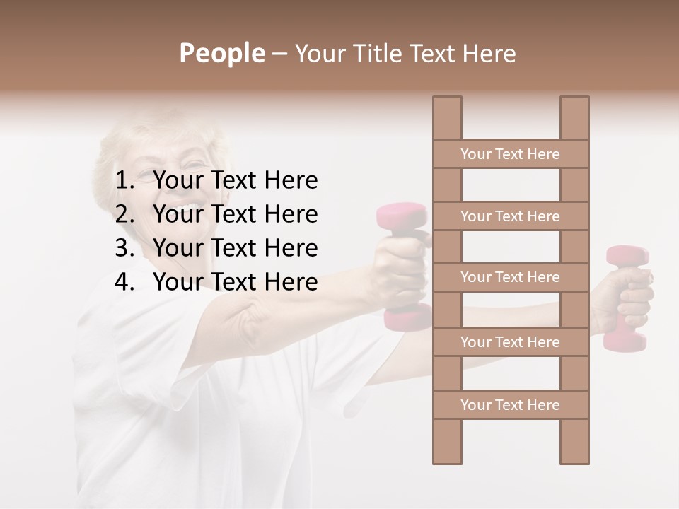 A Woman Holding Two Pink Dumbs In Her Hands PowerPoint Template