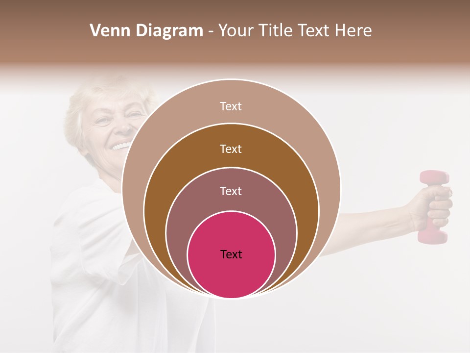 A Woman Holding Two Pink Dumbs In Her Hands PowerPoint Template