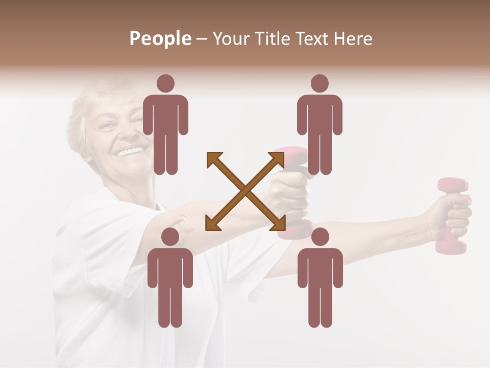 A Woman Holding Two Pink Dumbs In Her Hands PowerPoint Template