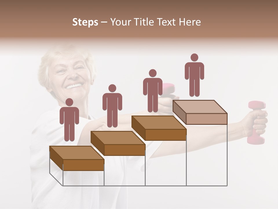 A Woman Holding Two Pink Dumbs In Her Hands PowerPoint Template