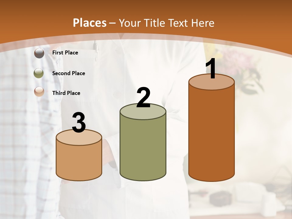 A Man In A White Lab Coat Is Talking To Another Man In A White Coat PowerPoint Template