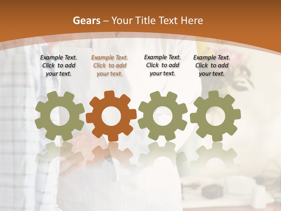 A Man In A White Lab Coat Is Talking To Another Man In A White Coat PowerPoint Template