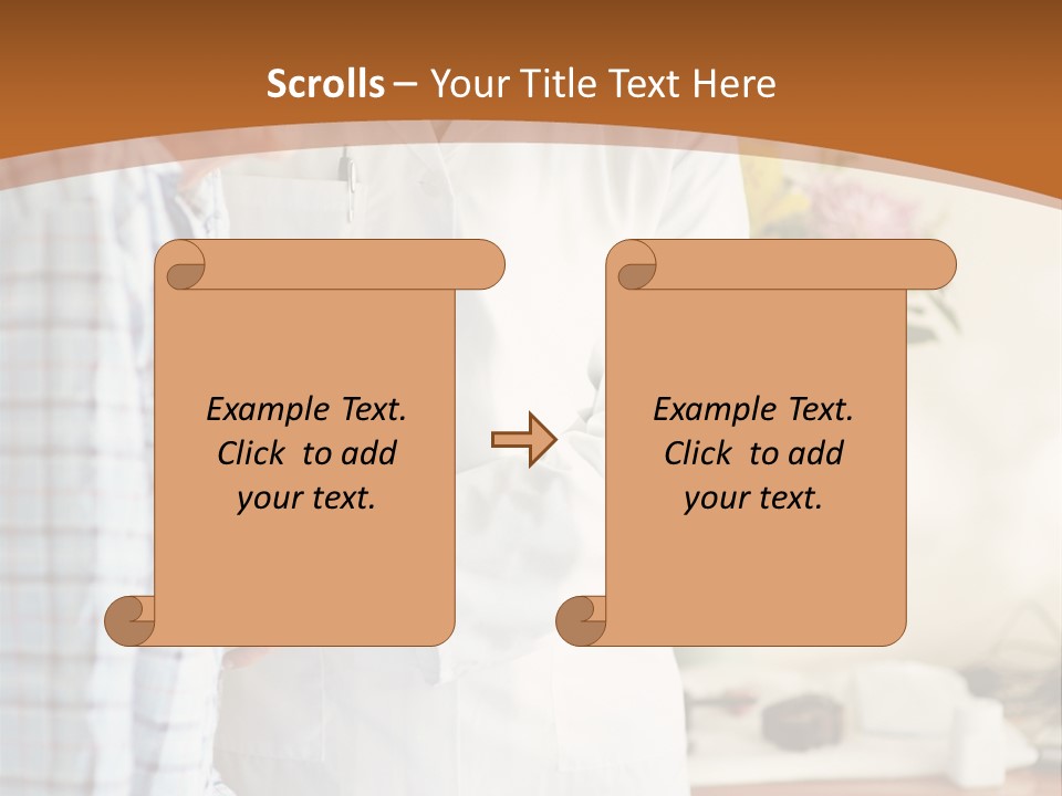 A Man In A White Lab Coat Is Talking To Another Man In A White Coat PowerPoint Template