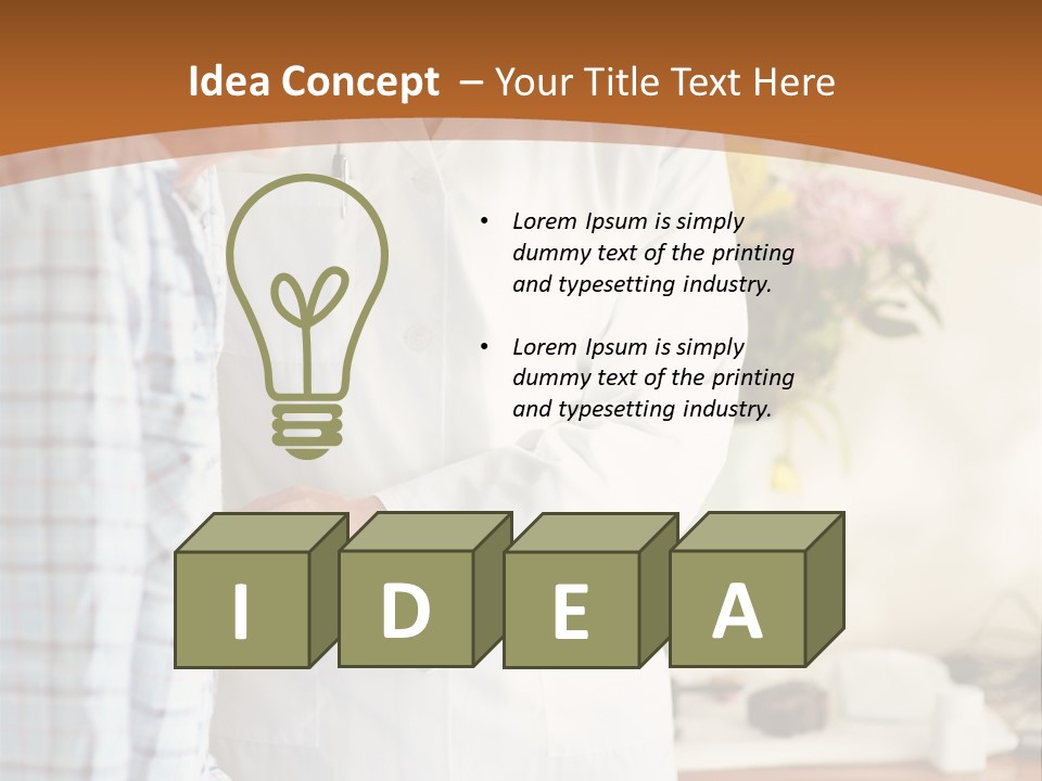 A Man In A White Lab Coat Is Talking To Another Man In A White Coat PowerPoint Template