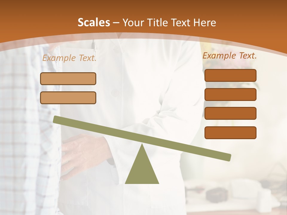 A Man In A White Lab Coat Is Talking To Another Man In A White Coat PowerPoint Template