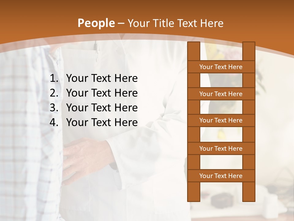 A Man In A White Lab Coat Is Talking To Another Man In A White Coat PowerPoint Template