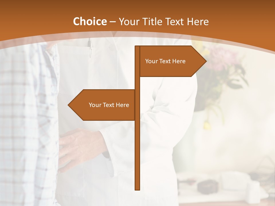 A Man In A White Lab Coat Is Talking To Another Man In A White Coat PowerPoint Template