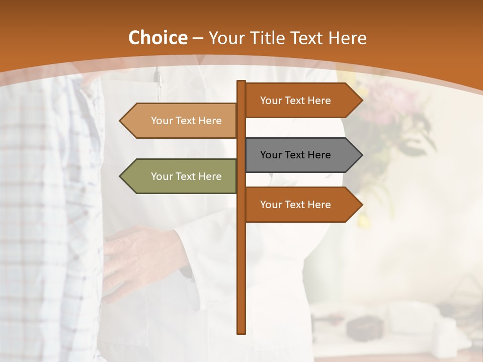 A Man In A White Lab Coat Is Talking To Another Man In A White Coat PowerPoint Template