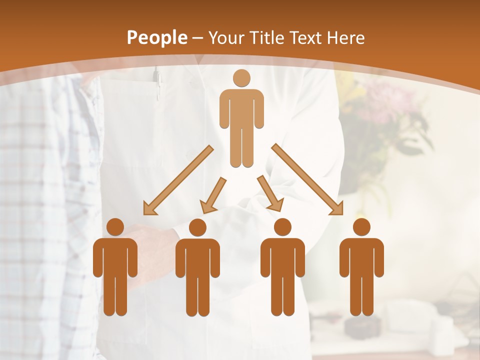 A Man In A White Lab Coat Is Talking To Another Man In A White Coat PowerPoint Template