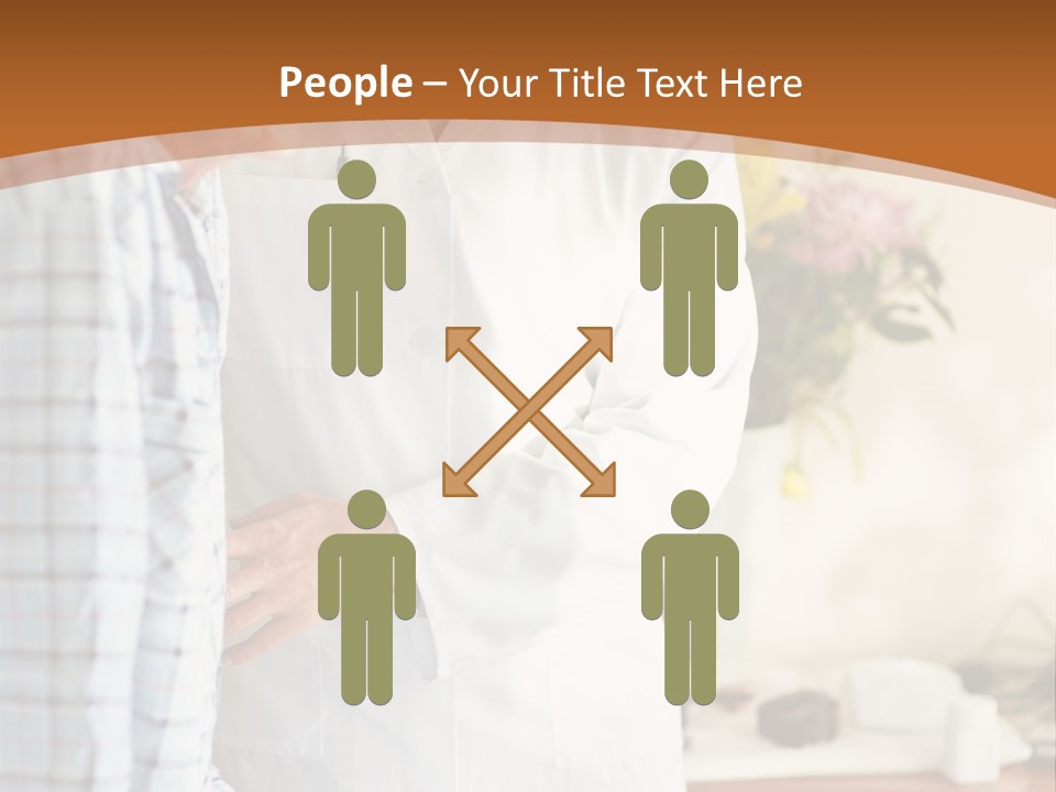 A Man In A White Lab Coat Is Talking To Another Man In A White Coat PowerPoint Template