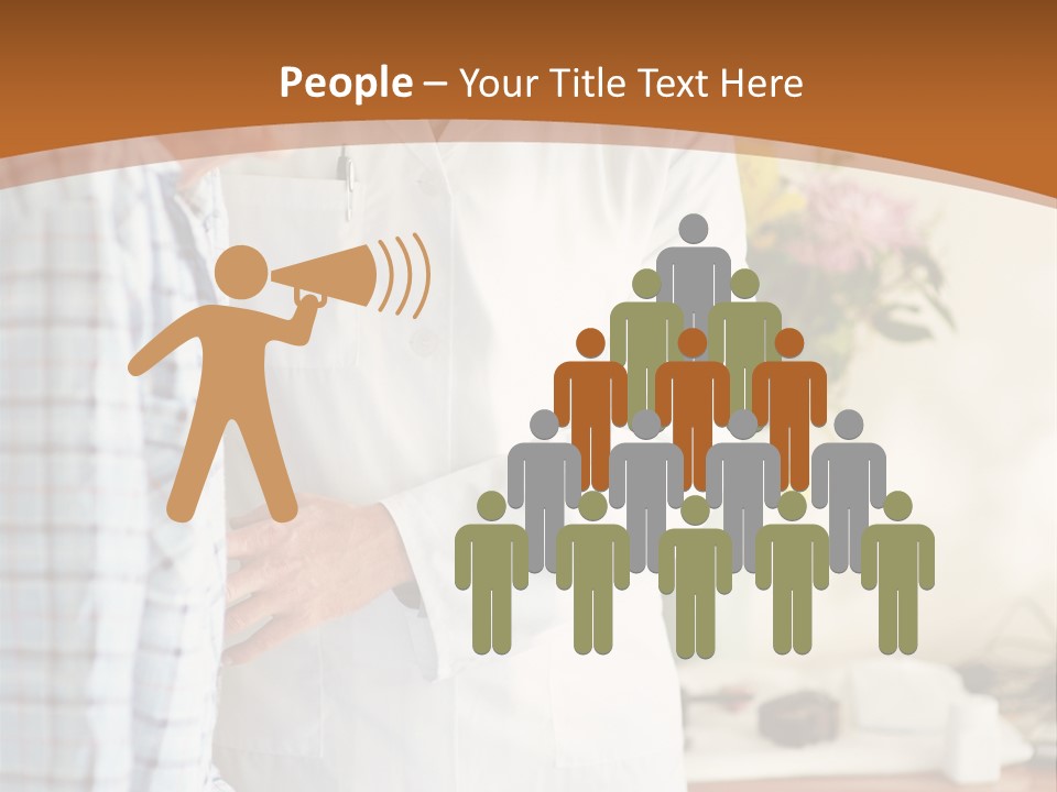 A Man In A White Lab Coat Is Talking To Another Man In A White Coat PowerPoint Template
