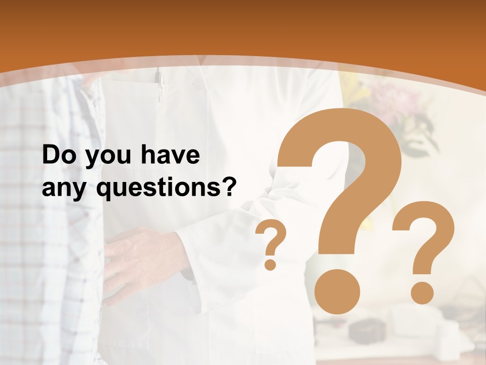 A Man In A White Lab Coat Is Talking To Another Man In A White Coat PowerPoint Template