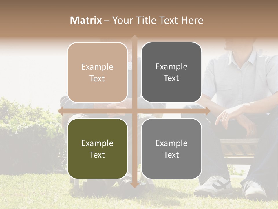 A Couple Of Men Sitting On Top Of A Bench PowerPoint Template