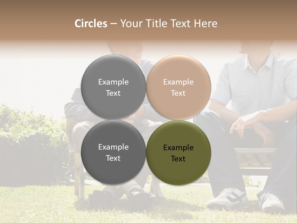 A Couple Of Men Sitting On Top Of A Bench PowerPoint Template