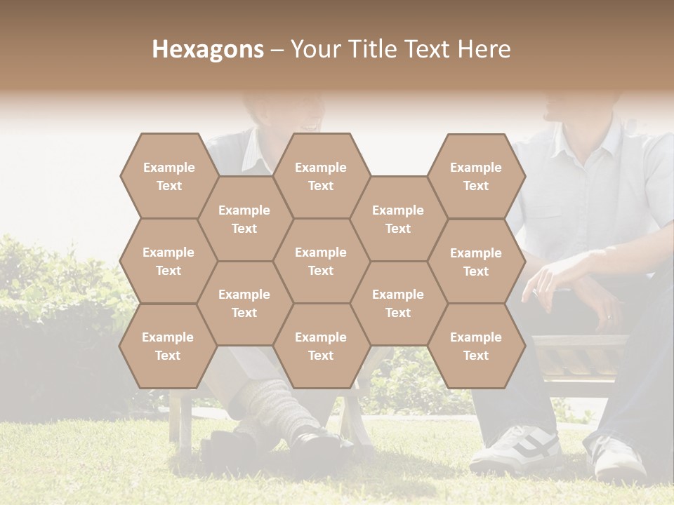 A Couple Of Men Sitting On Top Of A Bench PowerPoint Template