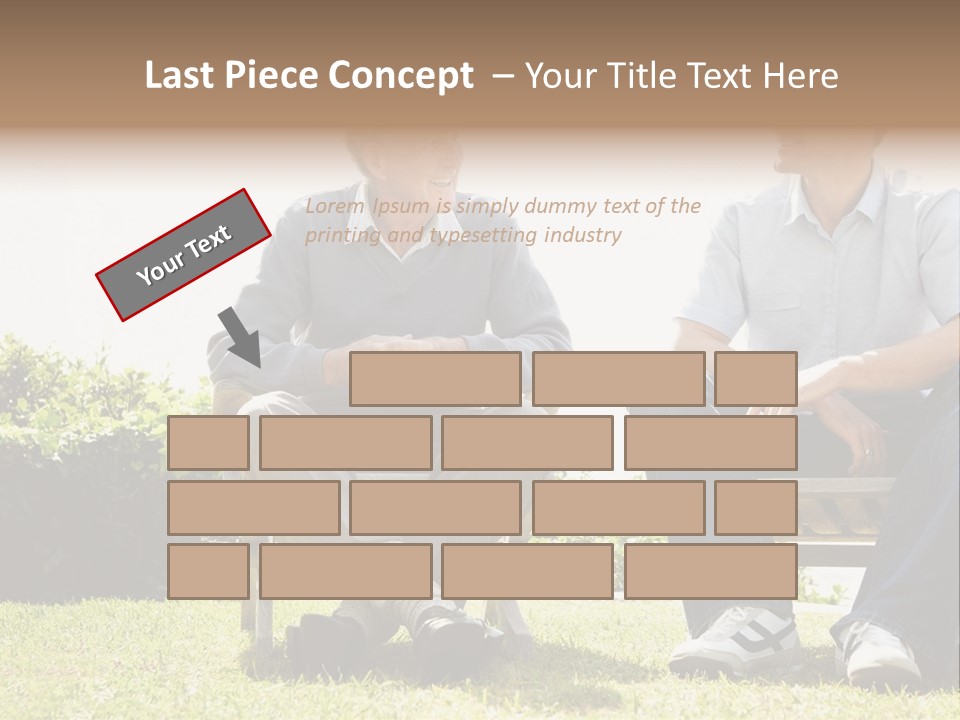 A Couple Of Men Sitting On Top Of A Bench PowerPoint Template