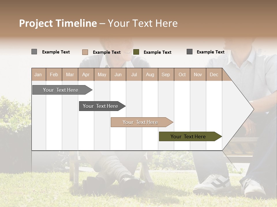 A Couple Of Men Sitting On Top Of A Bench PowerPoint Template