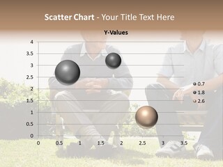 A Couple Of Men Sitting On Top Of A Bench PowerPoint Template