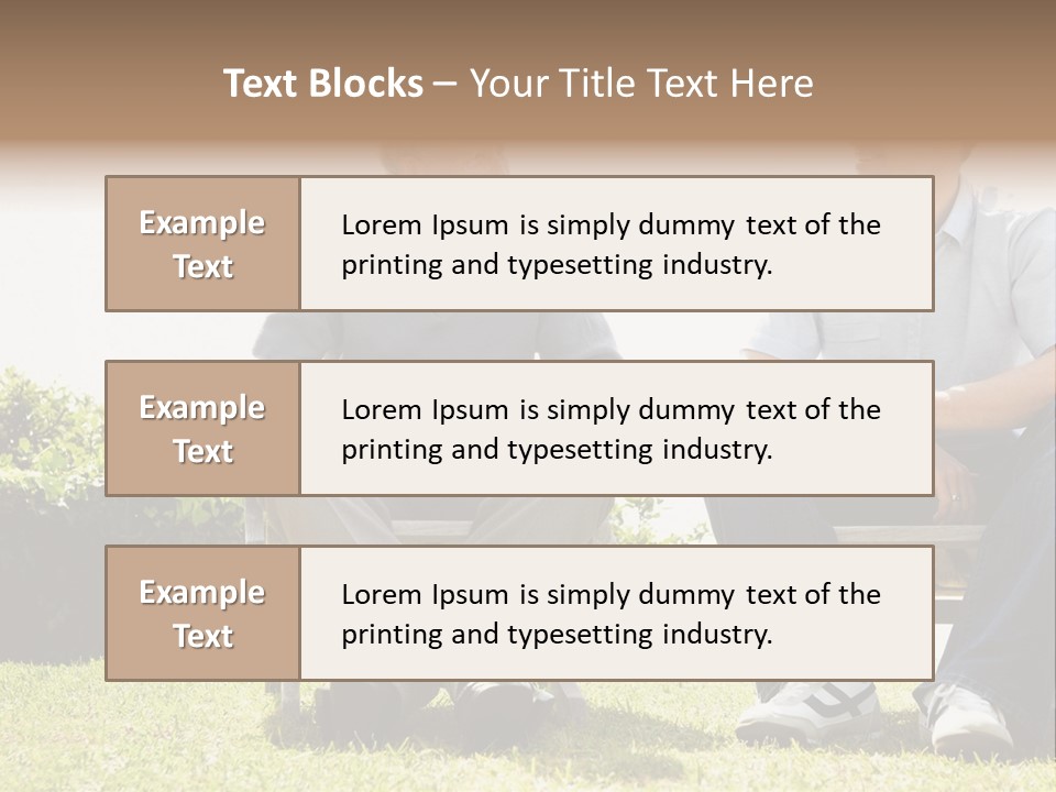 A Couple Of Men Sitting On Top Of A Bench PowerPoint Template