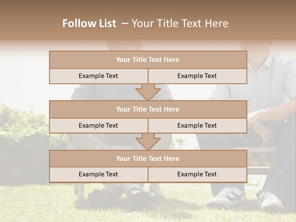 A Couple Of Men Sitting On Top Of A Bench PowerPoint Template