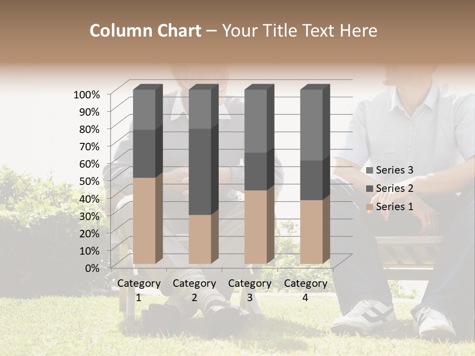 A Couple Of Men Sitting On Top Of A Bench PowerPoint Template