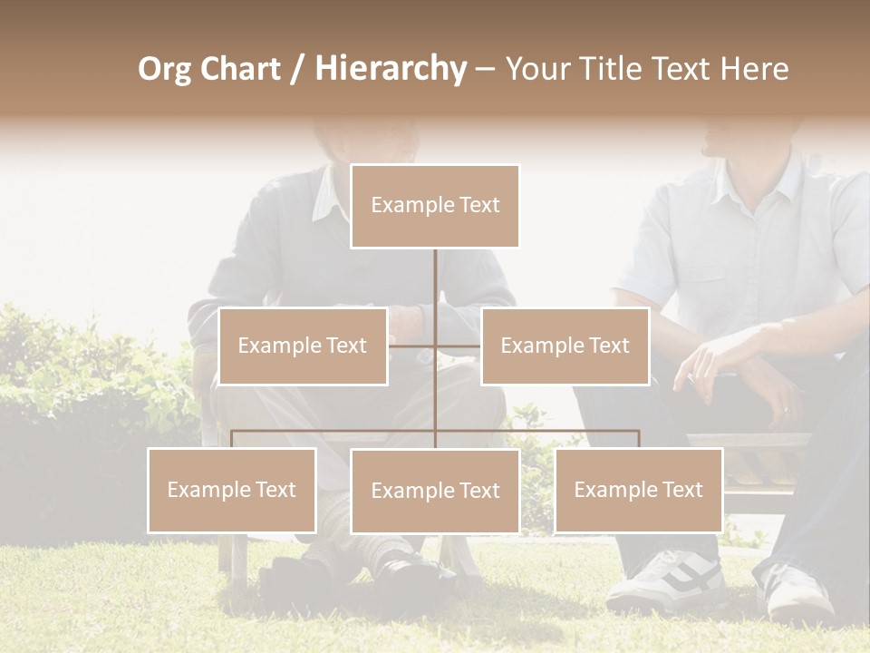 A Couple Of Men Sitting On Top Of A Bench PowerPoint Template