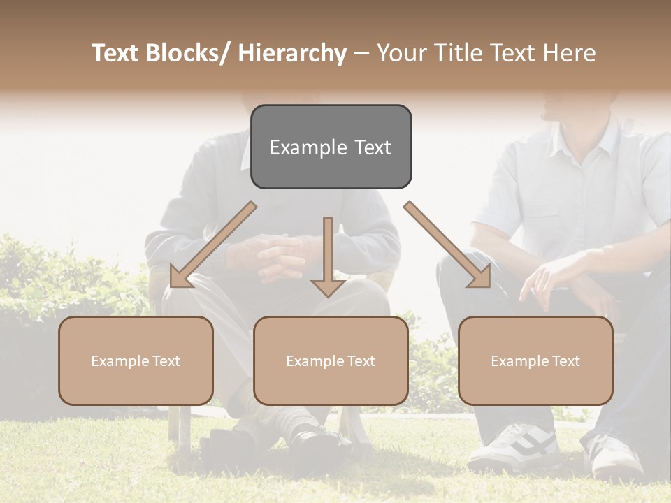 A Couple Of Men Sitting On Top Of A Bench PowerPoint Template