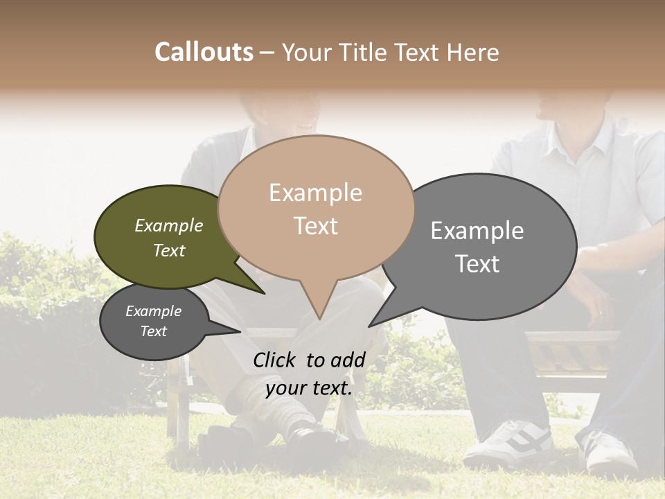 A Couple Of Men Sitting On Top Of A Bench PowerPoint Template