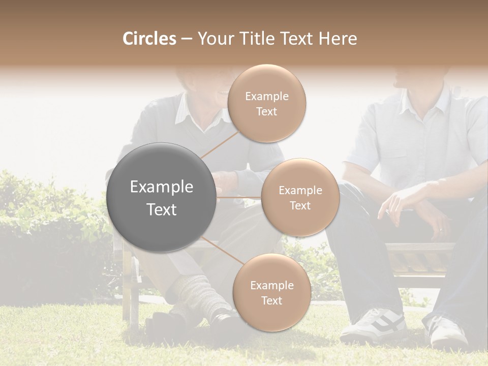 A Couple Of Men Sitting On Top Of A Bench PowerPoint Template