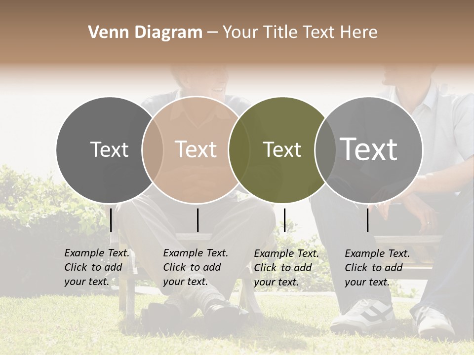 A Couple Of Men Sitting On Top Of A Bench PowerPoint Template