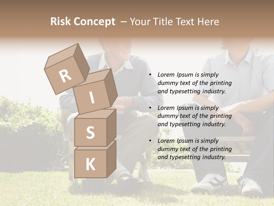 A Couple Of Men Sitting On Top Of A Bench PowerPoint Template