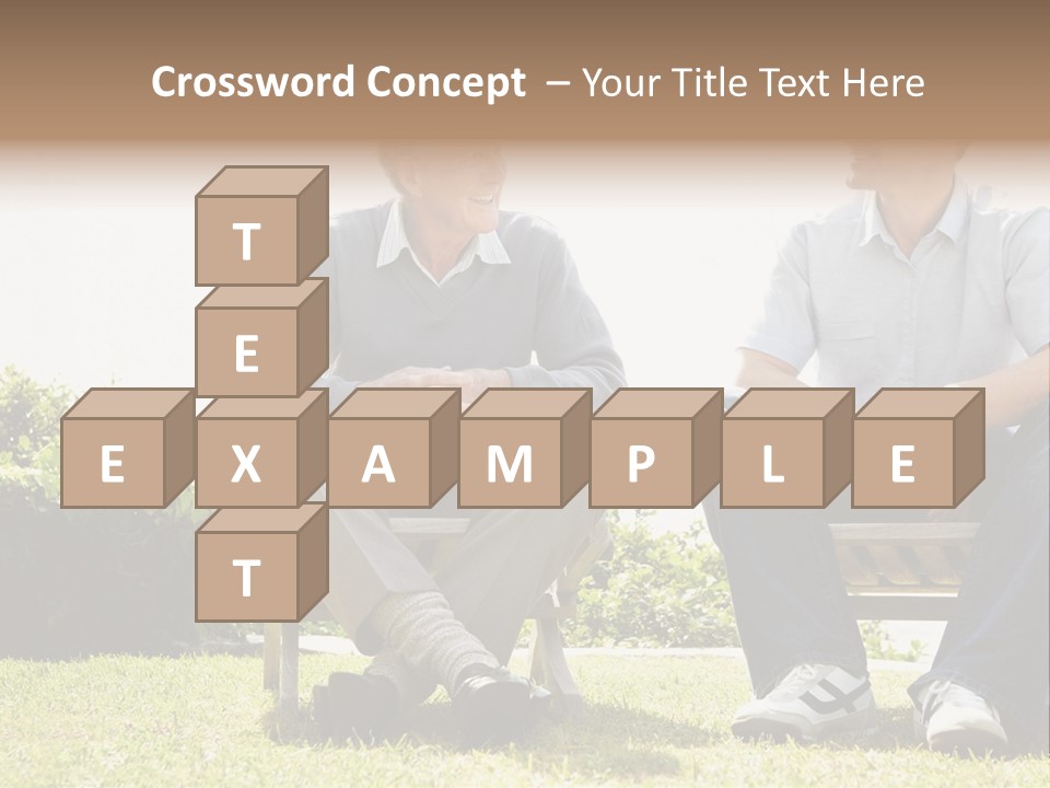 A Couple Of Men Sitting On Top Of A Bench PowerPoint Template