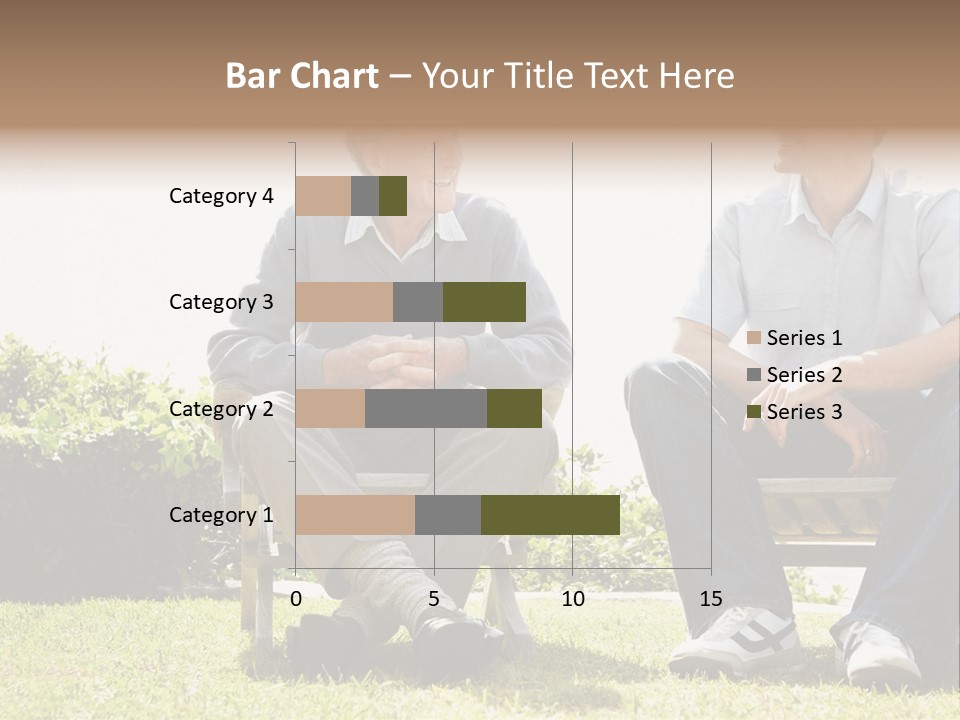 A Couple Of Men Sitting On Top Of A Bench PowerPoint Template