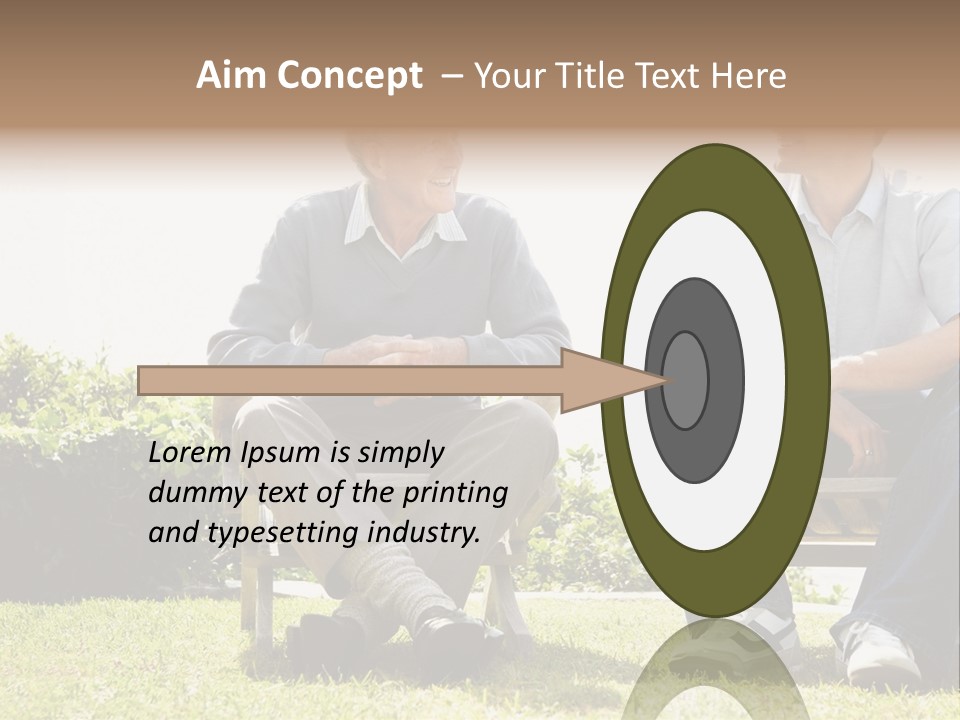 A Couple Of Men Sitting On Top Of A Bench PowerPoint Template