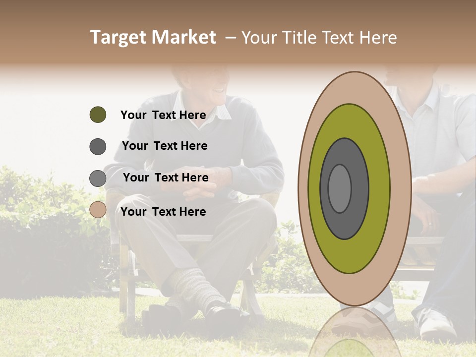 A Couple Of Men Sitting On Top Of A Bench PowerPoint Template