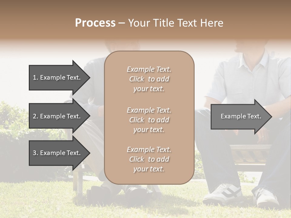 A Couple Of Men Sitting On Top Of A Bench PowerPoint Template