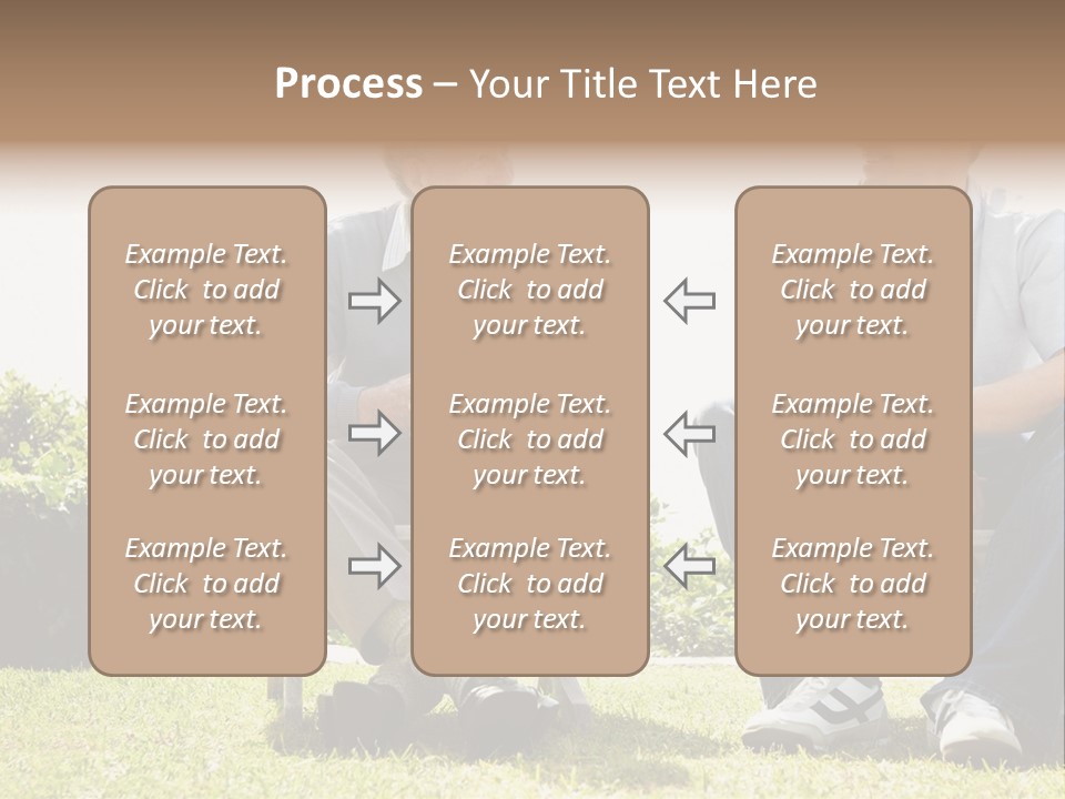 A Couple Of Men Sitting On Top Of A Bench PowerPoint Template
