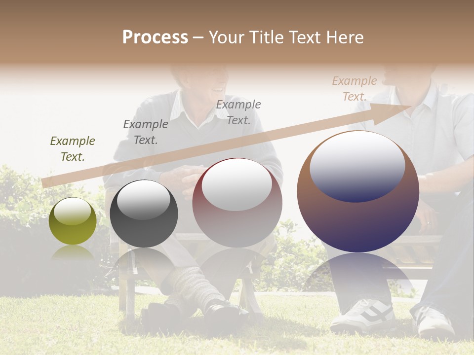 A Couple Of Men Sitting On Top Of A Bench PowerPoint Template