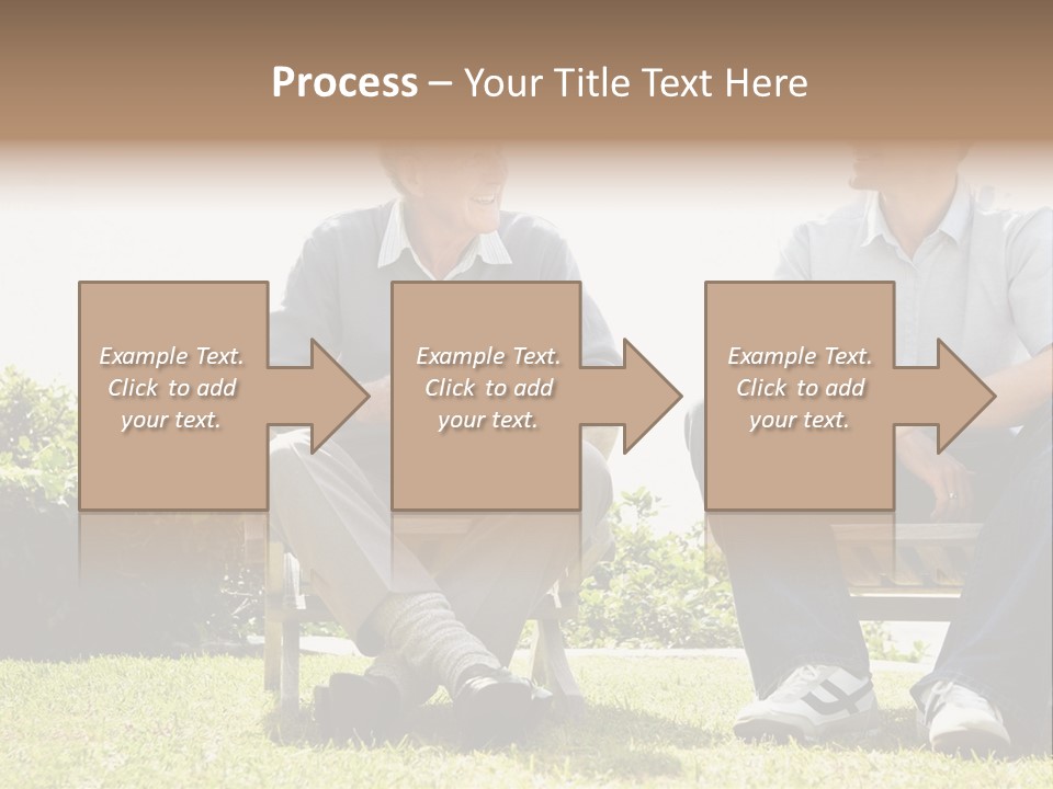 A Couple Of Men Sitting On Top Of A Bench PowerPoint Template