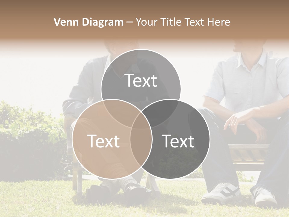 A Couple Of Men Sitting On Top Of A Bench PowerPoint Template