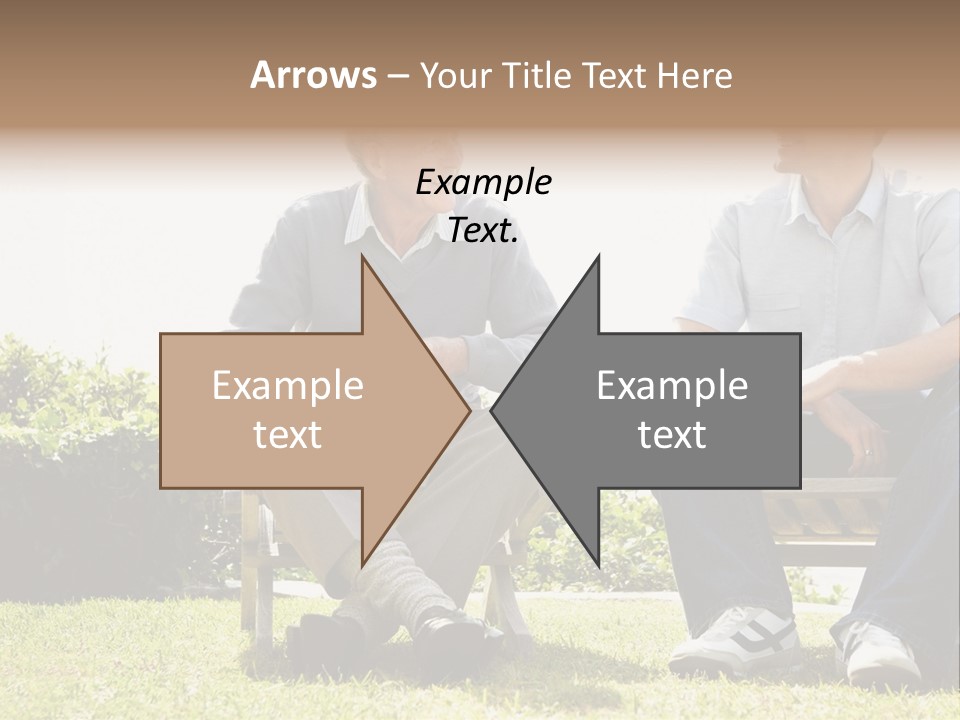 A Couple Of Men Sitting On Top Of A Bench PowerPoint Template