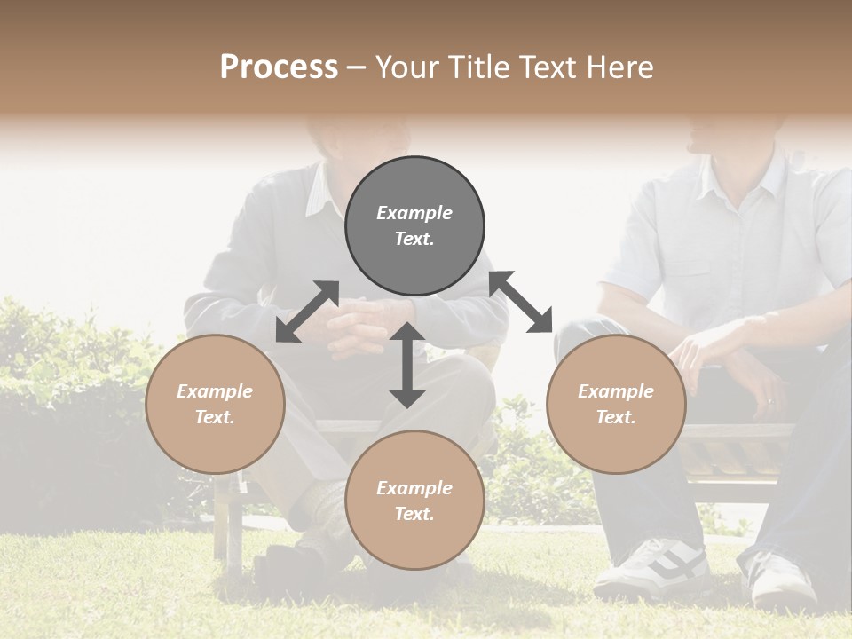 A Couple Of Men Sitting On Top Of A Bench PowerPoint Template