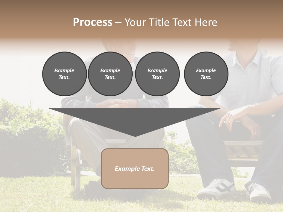 A Couple Of Men Sitting On Top Of A Bench PowerPoint Template