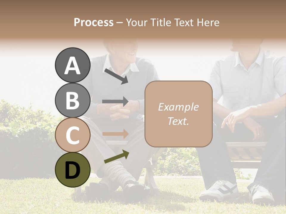 A Couple Of Men Sitting On Top Of A Bench PowerPoint Template