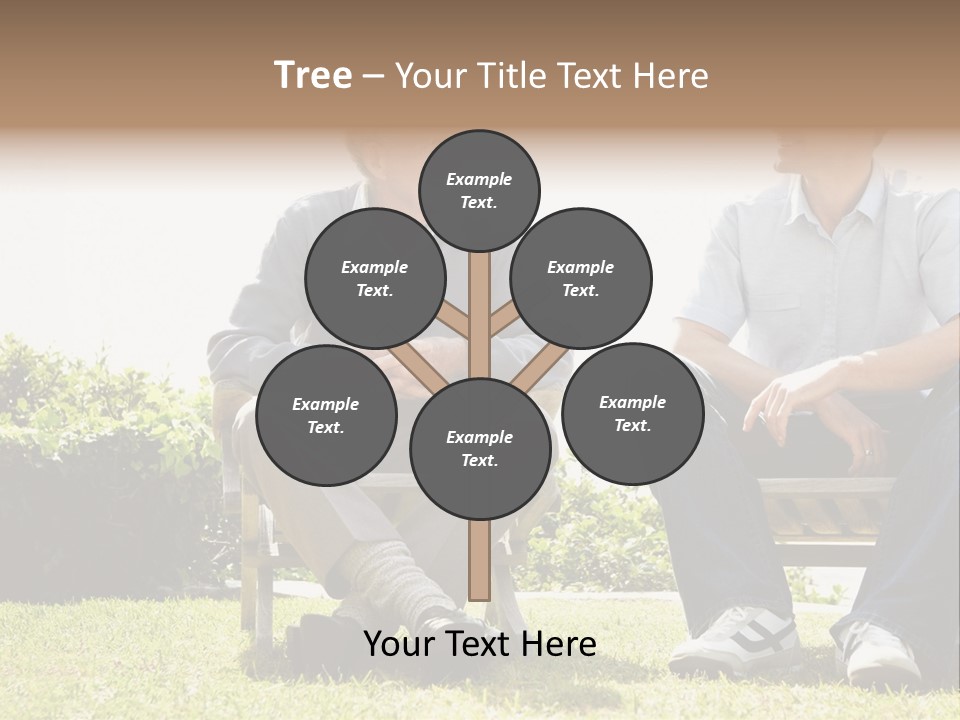 A Couple Of Men Sitting On Top Of A Bench PowerPoint Template