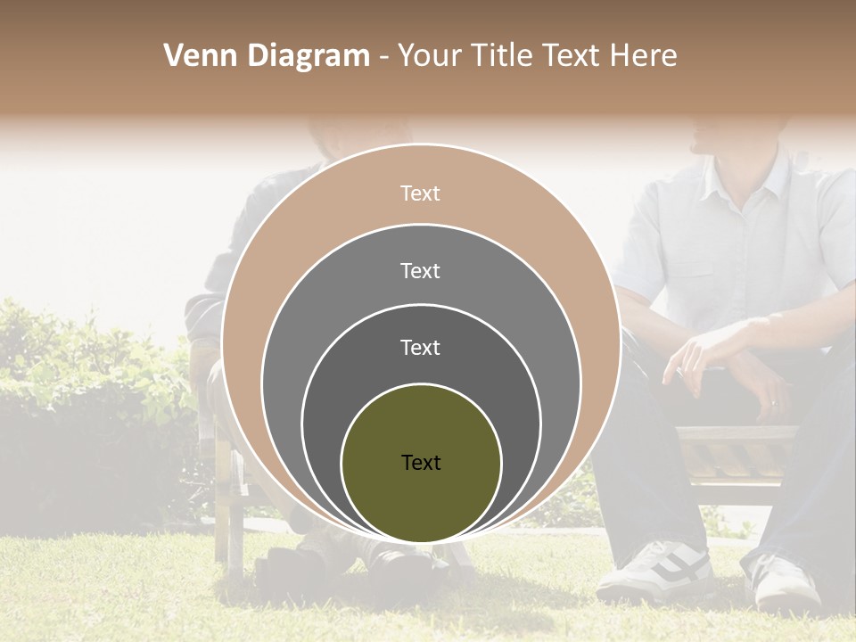 A Couple Of Men Sitting On Top Of A Bench PowerPoint Template