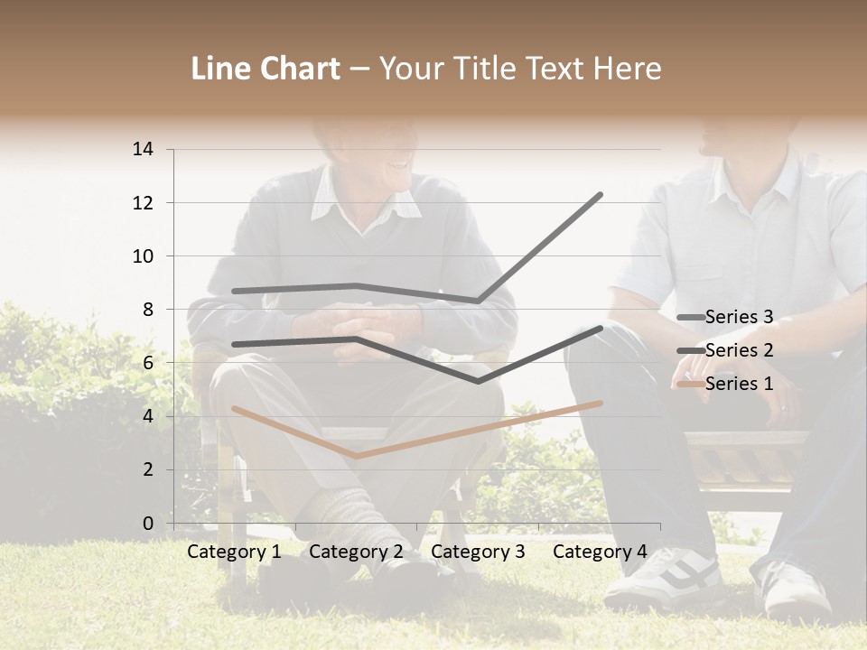 A Couple Of Men Sitting On Top Of A Bench PowerPoint Template