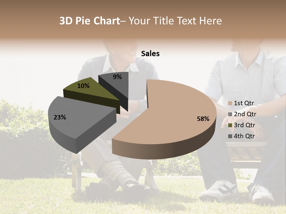A Couple Of Men Sitting On Top Of A Bench PowerPoint Template