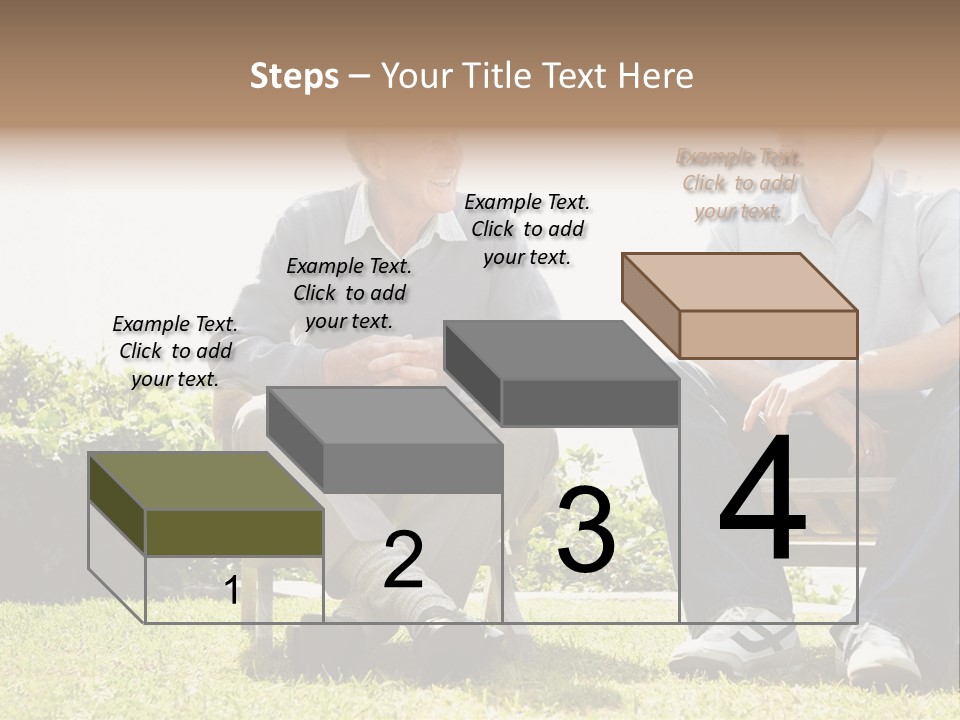 A Couple Of Men Sitting On Top Of A Bench PowerPoint Template