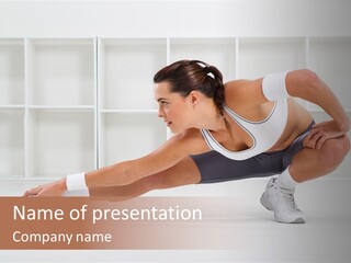 Fitness Beauty Stretch PowerPoint Template